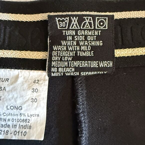 On Course Cotton Black Riding Pants Breeches Women’s Size 30 long Equestrian - Picture 13 of 16